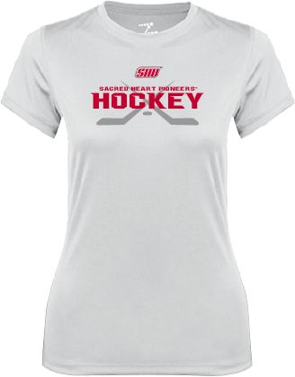 Sacred Heart Ladies Syntrel Performance Tee SHU Hockey Crossed Sticks - ONLINE ONLY