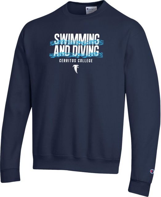 Cerritos College Champion Fleece Crew Cerritos College Swimming and Diving Design - ONLINE ONLY
