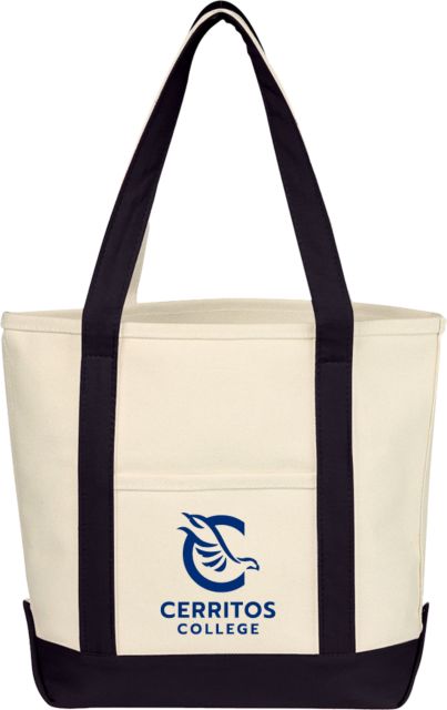 Cerritos College Cotton Canvas Tote Bag Cerritos College Stacked - ONLINE ONLY