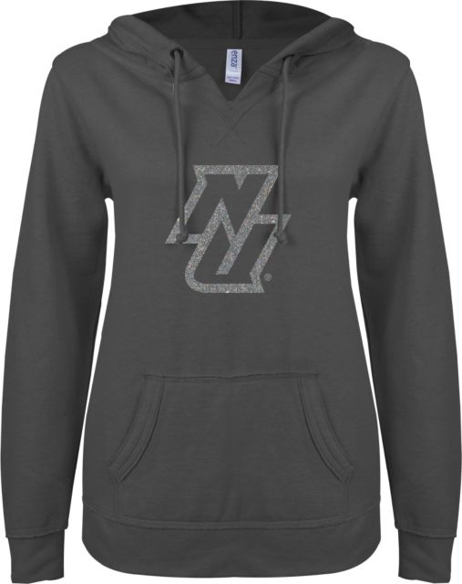 Norwich ENZA Womens V Notch Raw Edge Fleece Hoodie NU Glitter - ONLINE ONLY