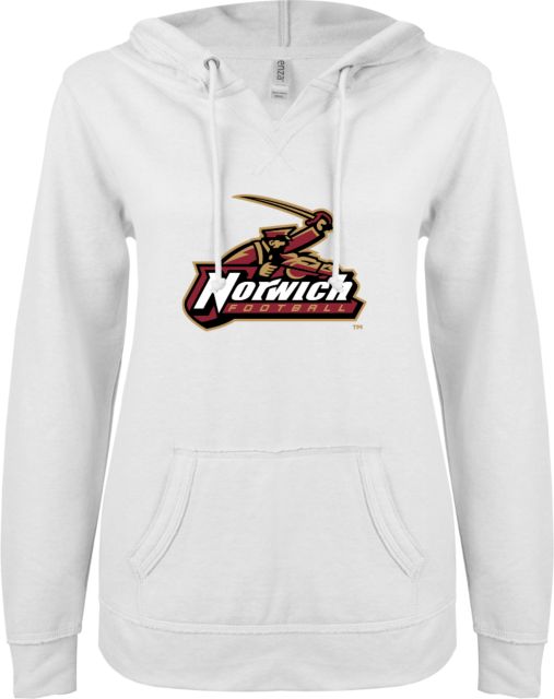 Norwich ENZA Womens V Notch Raw Edge Fleece Hoodie Football - ONLINE ONLY