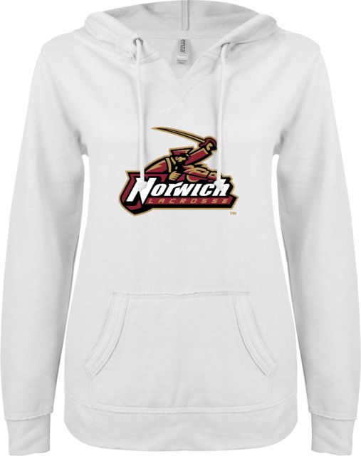 Norwich ENZA Womens V Notch Raw Edge Fleece Hoodie Lacrosse - ONLINE ONLY