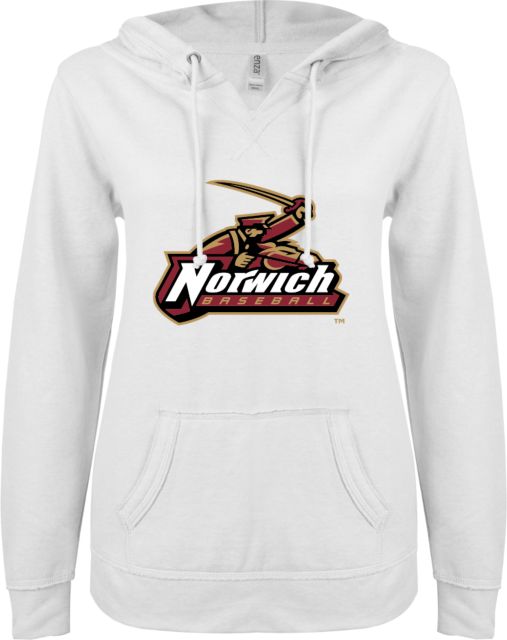 Norwich ENZA Womens V Notch Raw Edge Fleece Hoodie Baseball - ONLINE ONLY