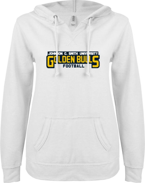 Johnson C Smith ENZA Ladies V Notch Raw Edge Fleece Hoodie Football - ONLINE ONLY
