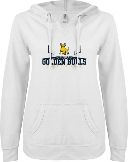 Johnson C Smith ENZA Ladies V Notch Raw Edge Fleece Hoodie Football - ONLINE ONLY