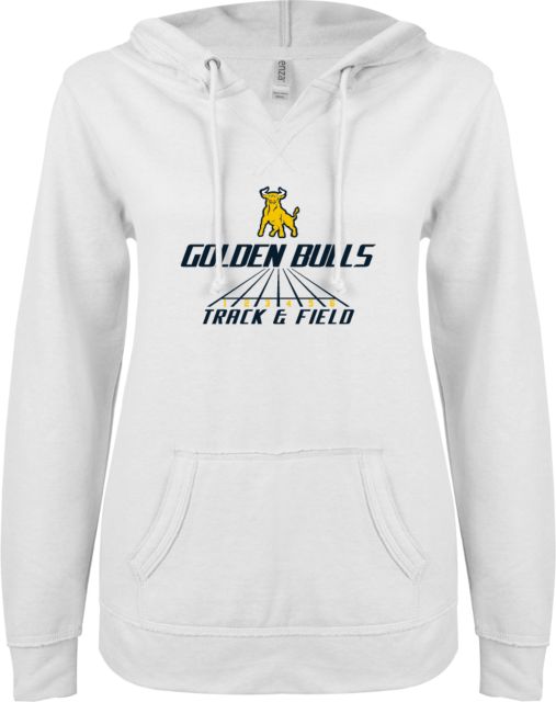 Johnson C Smith ENZA Ladies V Notch Raw Edge Fleece Hoodie Track and Field - ONLINE ONLY