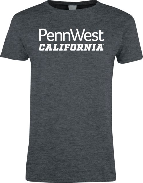 Cal U PA Womens Short Sleeve Tee PennWest California Wordmark Stacked - ONLINE ONLY