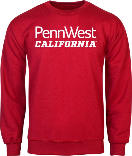Cal U PA Fleece Crew PennWest California Wordmark Stacked - ONLINE ONLY