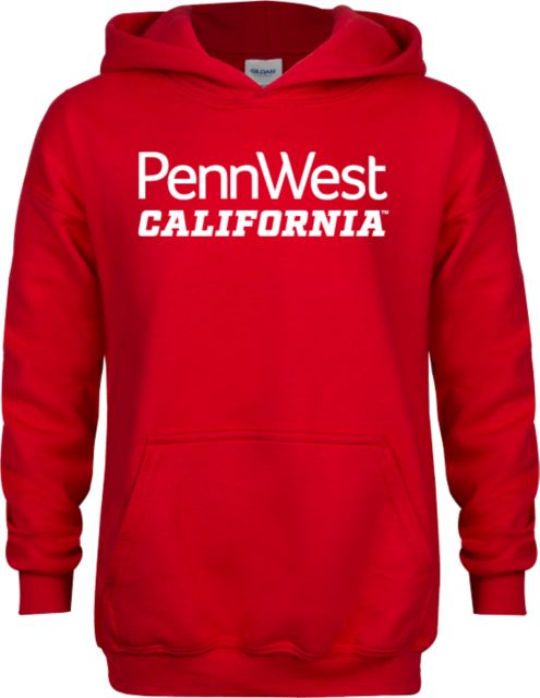 Cal U PA Youth Fleece Hoodie PennWest California Wordmark Stacked - ONLINE ONLY
