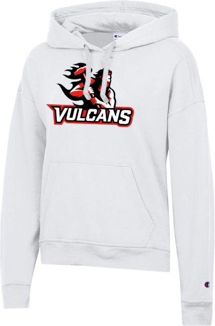 Cal U PA Champion Womens Powerblend Pullover Hood California Vulcans Stacked - ONLINE ONLY