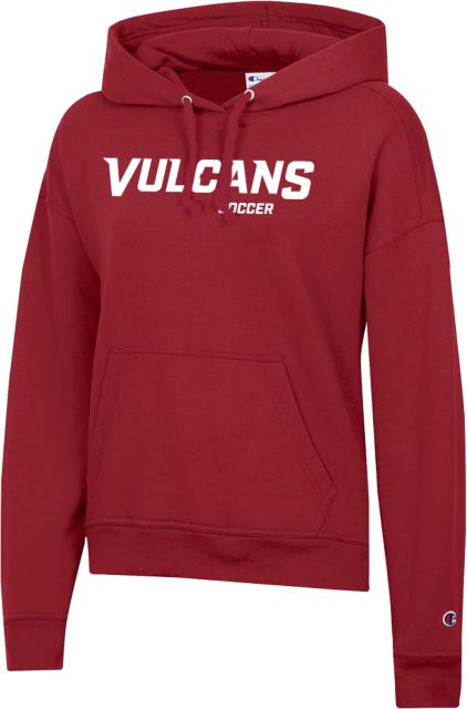 Cal U PA Champion Womens Cardinal Powerblend Pullover Hood Vulcans - Soccer - ONLINE ONLY