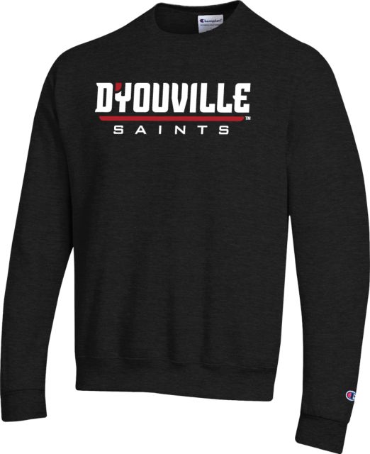 D Youville Champion Fleece Crew D Youville Saints Flat Wordmark
