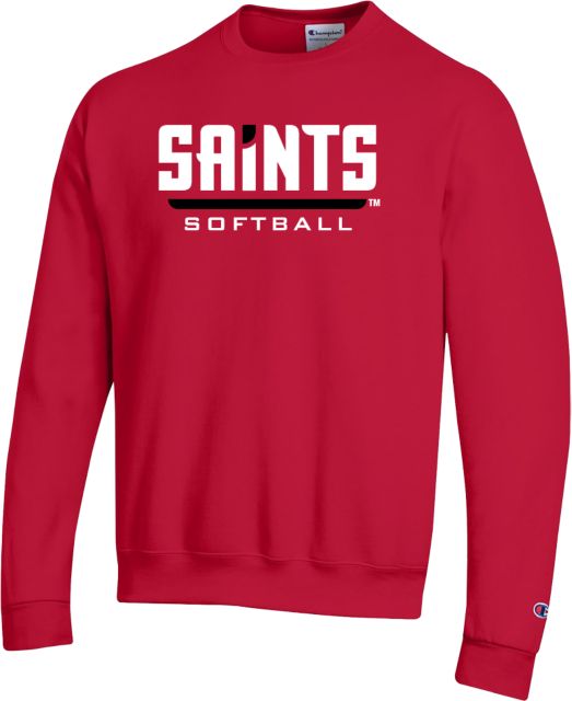 D Youville Champion Fleece Crew Saints Softball Wordmark