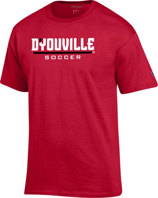 D Youville Champion T Shirt D Youville Soccer Wordmark