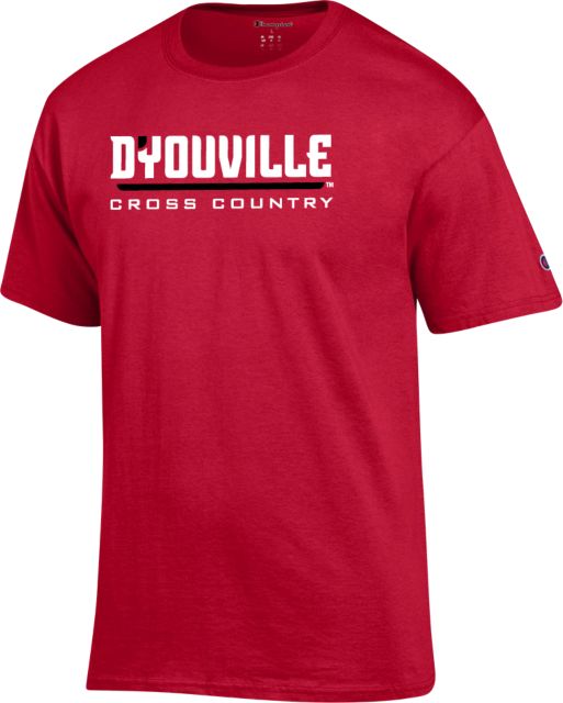 D Youville Champion T Shirt D Youville Cross Country Wordmark