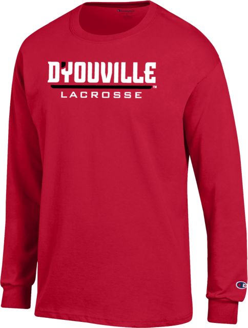 D Youville Champion Long Sleeve T Shirt D Youville Lacrosse Wordmark