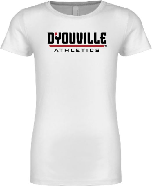 D Youville Next Level Girls Fashion Fit T Shirt D Youville Athletics Wordmark