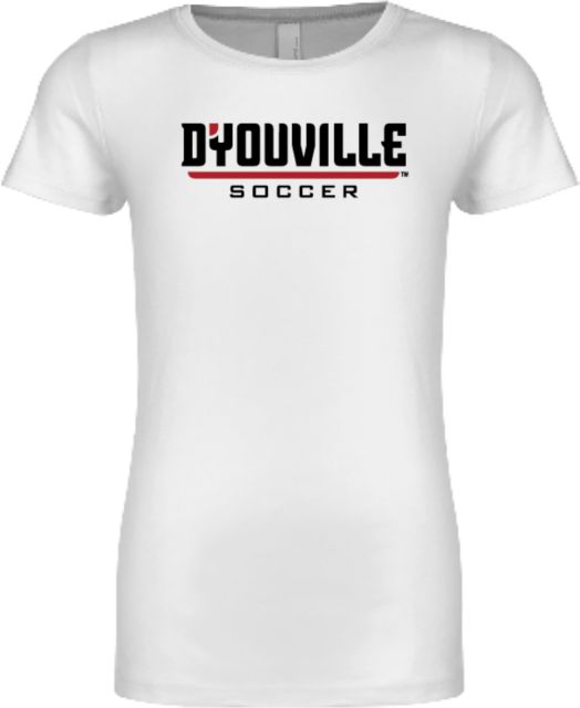 D Youville Next Level Girls Fashion Fit T Shirt D Youville Soccer Wordmark