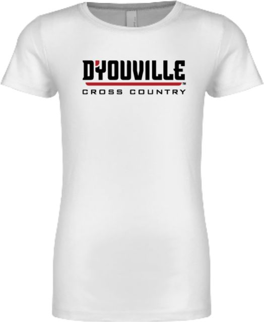D Youville Next Level Girls Fashion Fit T Shirt D Youville Cross Country Wordmark