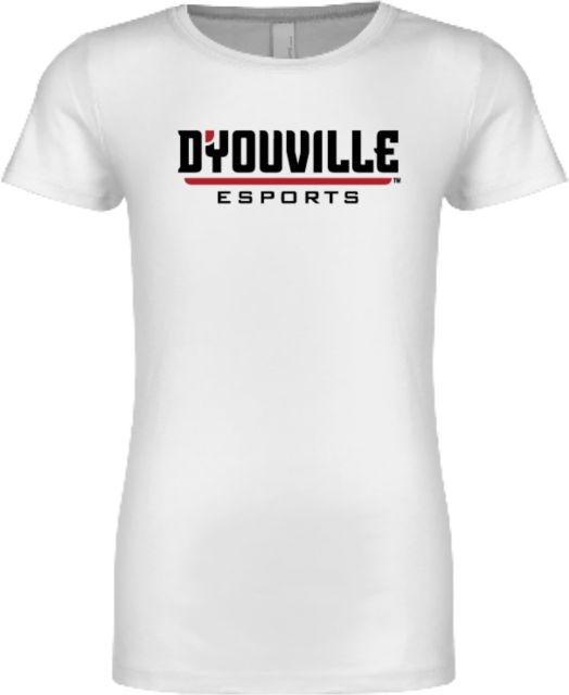 D Youville Next Level Girls Fashion Fit T Shirt D Youville ESports Wordmark