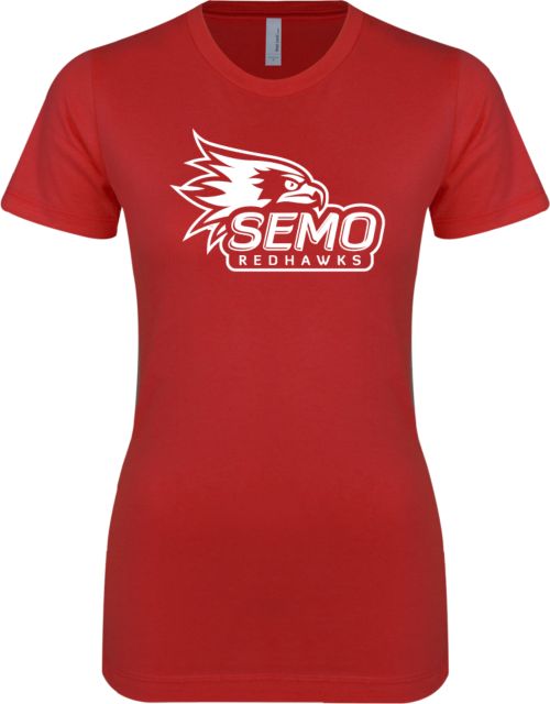 Southeast Missouri Bookstore Next Level Ladies SoftStyle Junior Fitted Tee SEMO Logo with Redhawks - ONLINE ONLY