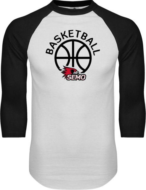 Southeast Missouri Bookstore Raglan Baseball T Shirt Basketball with Ball - ONLINE ONLY