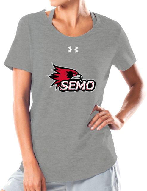 Southeast Missouri Bookstore Ladies Under Armour Charged Cotton Tee SEMO Logo - ONLINE ONLY