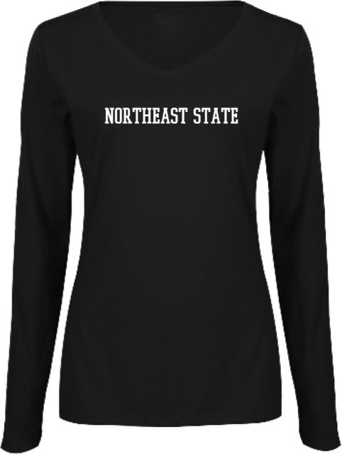 Northeast State Womens Long Sleeve V Neck Tee  Northeast State Flat - ONLINE ONLY