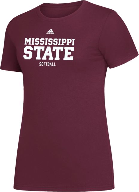 Mississippi State Adidas Womens Cotton Tee Adidas - Mississippi State Stacked - Softball