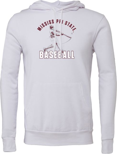 Mississippi State Bella + Canvas Fleece Hood Mississippi State Baseball Player Full Swing