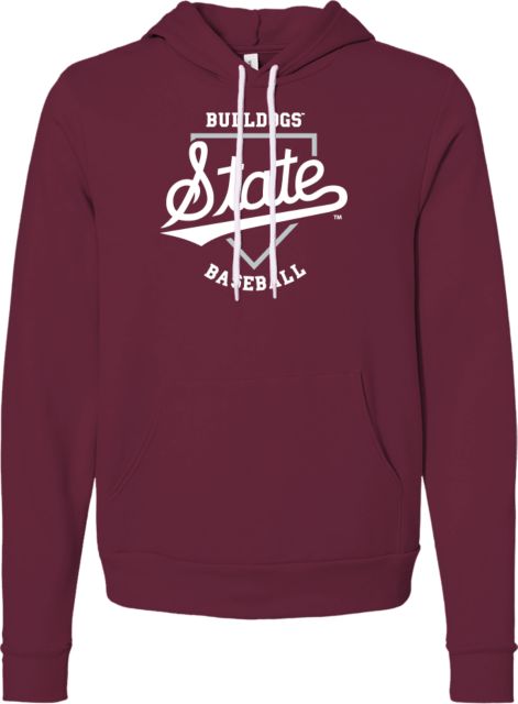 Mississippi State Bella + Canvas Fleece Hood Mississippi State Bulldogs Baseball Plate - ONLINE ONLY
