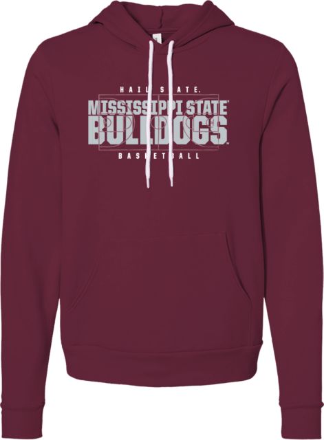 Mississippi State Bella + Canvas Fleece Hood Mississippi State Bulldogs Basketball Court