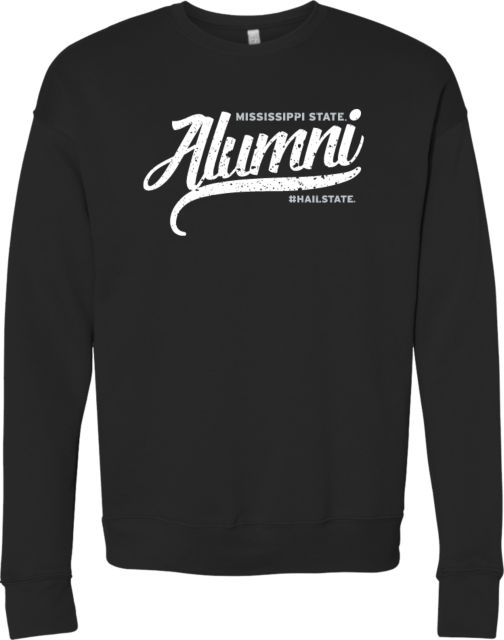 Mississippi State Bella + Canvas Fleece Crew Mississippi State Alumni Script Distressed - ONLINE ONLY