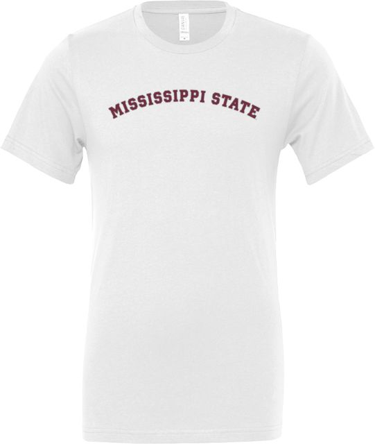 Mississippi State Bella + Canvas Jersey Cotton T Shirt Mississippi State Arch - ONLINE ONLY
