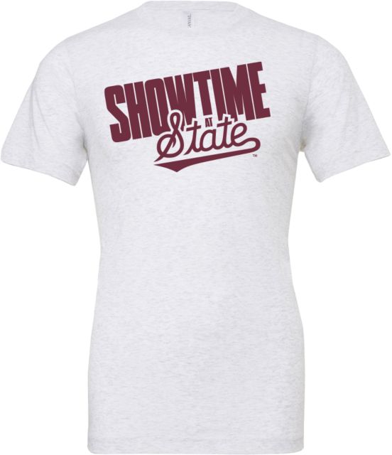 Mississippi State Bella + Canvas Ash Jersey Cotton T Shirt Showtime at State - ONLINE ONLY