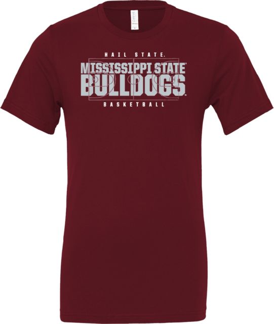 Mississippi State Bella + Canvas Jersey Cotton T Shirt Mississippi State Bulldogs Basketball Court