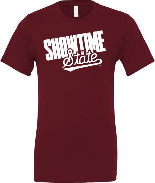 Mississippi State Bella + Canvas Jersey Cotton T Shirt Showtime at State - White - ONLINE ONLY