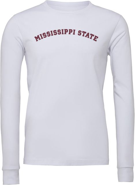 Mississippi State Bella + Canvas Jersey Cotton Long Sleeve T Shirt Mississippi State Arch - ONLINE ONLY