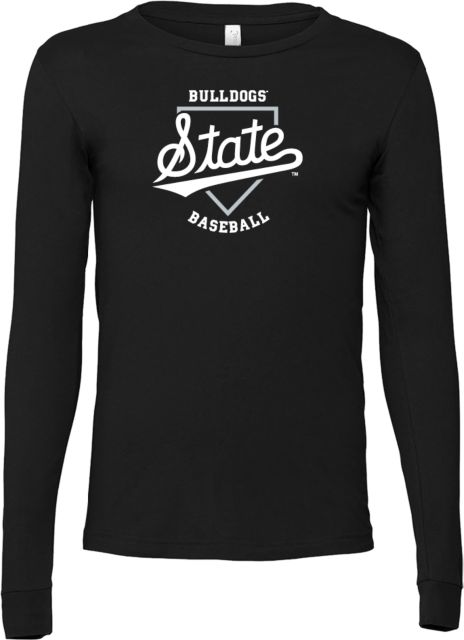 Mississippi State Bella + Canvas Jersey Cotton Long Sleeve T Shirt Mississippi State Bulldogs Baseball Plate - ONLINE ONLY
