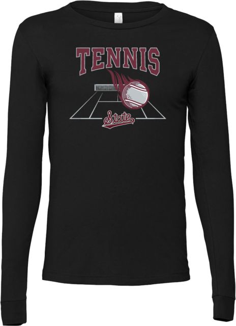 Mississippi State Bella + Canvas Jersey Cotton Long Sleeve T Shirt Mississippi State Tennis Court