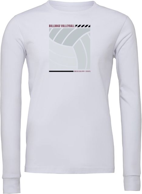 Mississippi State Bella + Canvas Jersey Cotton Long Sleeve T Shirt Mississippi State Bulldogs Volleyball Block