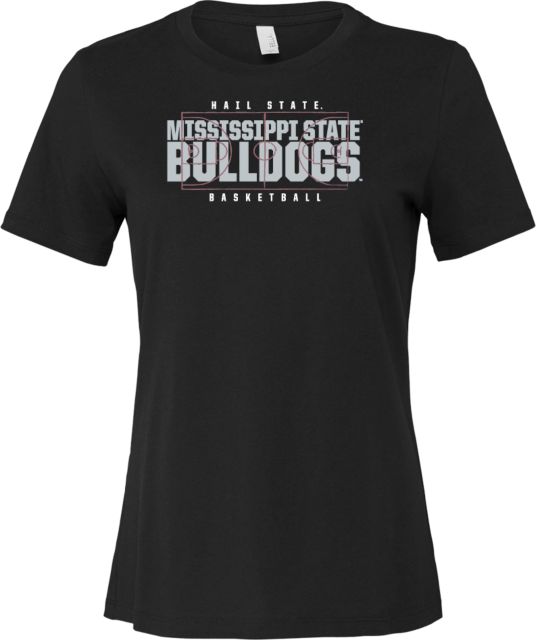 Mississippi State Bella + Canvas Womens Relaxed Cotton T Shirt Mississippi State Bulldogs Basketball Court
