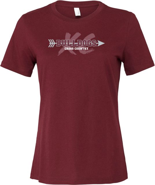 Mississippi State Bella + Canvas Womens Relaxed Cotton T Shirt Mississippi State Bulldogs Cross Country XC