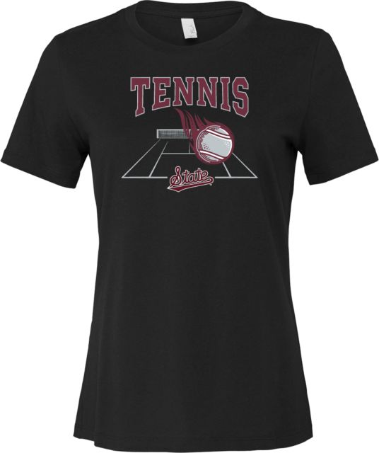 Mississippi State Bella + Canvas Womens Relaxed Cotton T Shirt Mississippi State Tennis Court