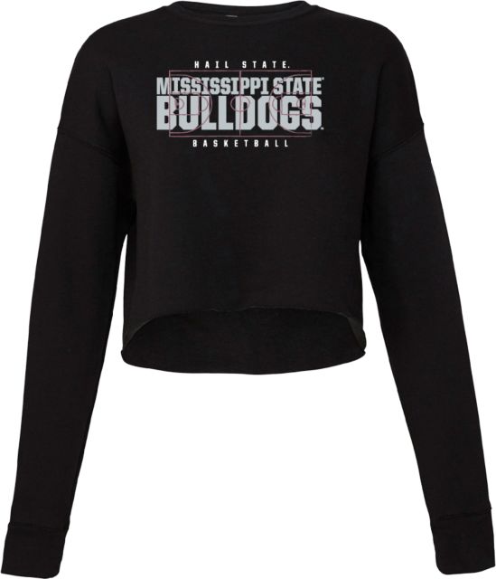 Mississippi State Bella + Canvas Womens Cropped Fleece Crew Mississippi State Bulldogs Basketball Court