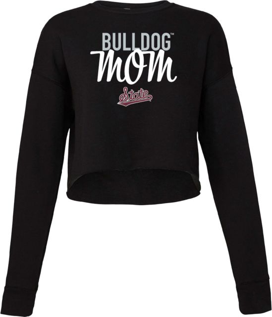 Mississippi State Bella + Canvas Womens Cropped Fleece Crew Mississippi State Bulldog Mom