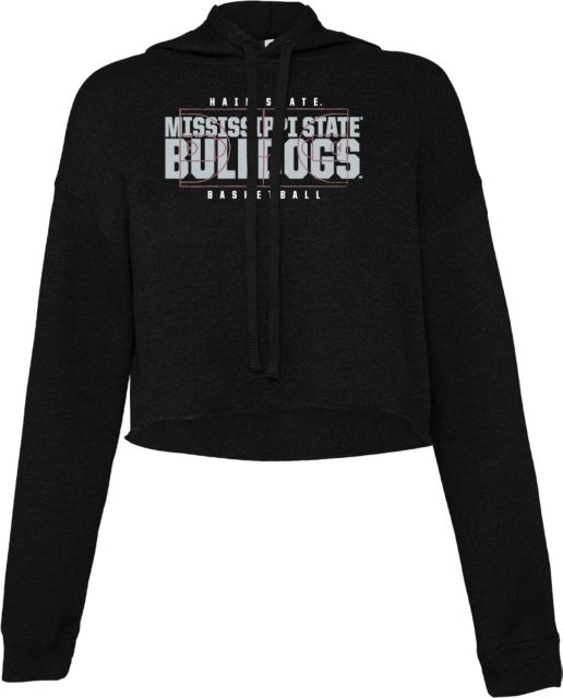 Mississippi State Bella + Canvas Womens Cropped Fleece Hood Mississippi State Bulldogs Basketball Court
