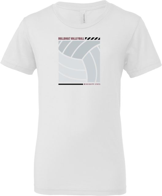Mississippi State Bella + Canvas Youth Jersey T Shirt Mississippi State Bulldogs Volleyball Block