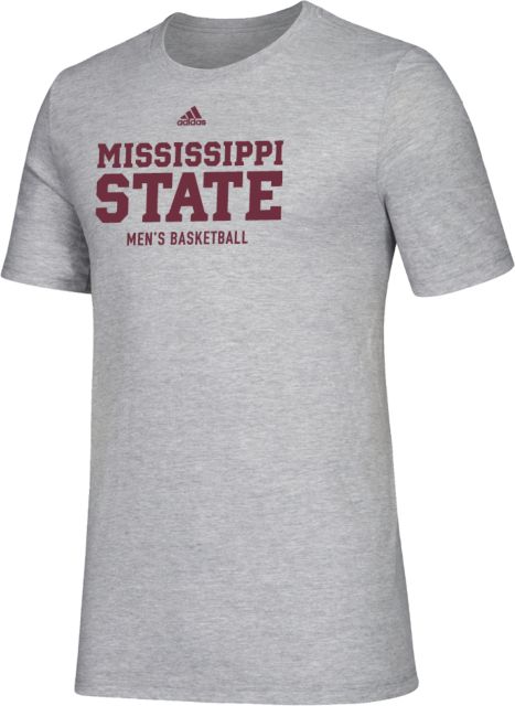 Mississippi State Adidas Medium Heather Amplifier Tee Adidas - Mississippi State Stacked - Mens Basketball