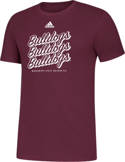 Mississippi State Adidas Amplifier Tee Adidas - Mississippi State Bulldogs Script Repeated - ONLINE ONLY